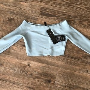 BCBG Off the shoulder crop top